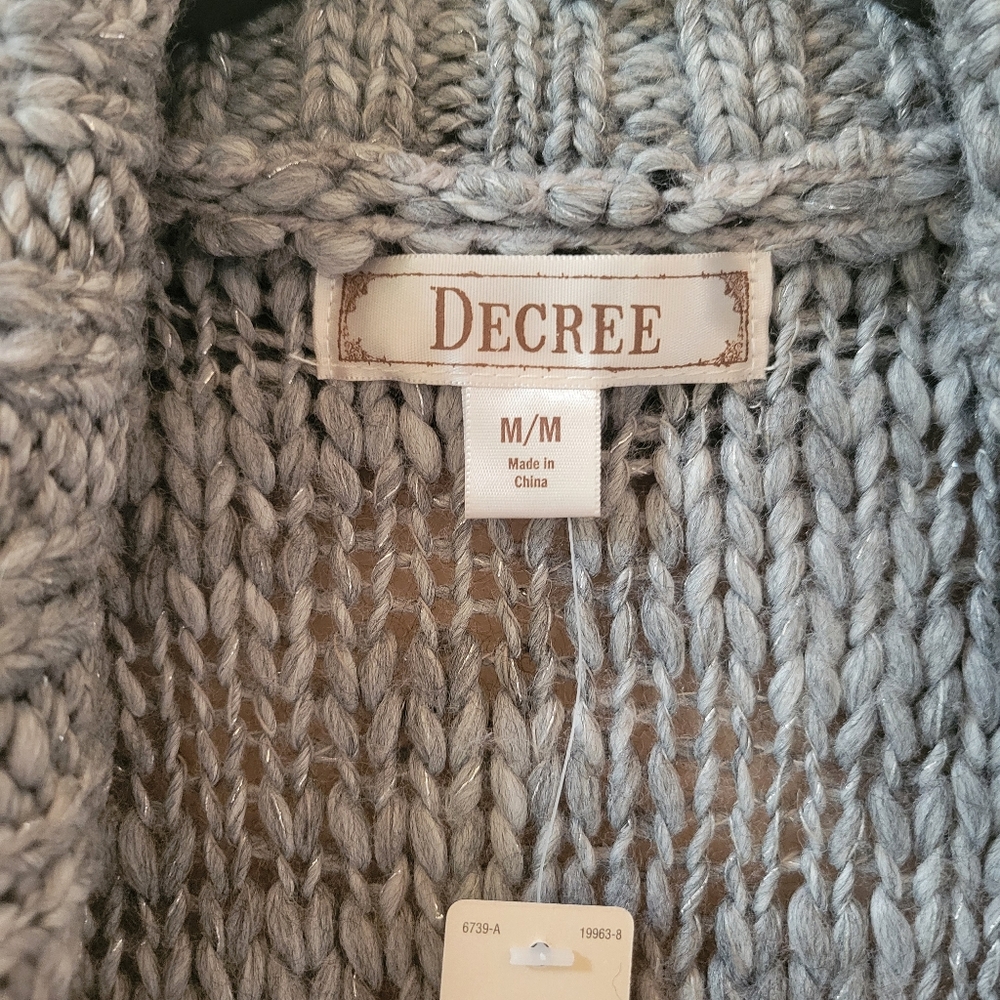 ☀️ NWT Decree Gray Short Sleeve Sweater - Picture 2 of 5